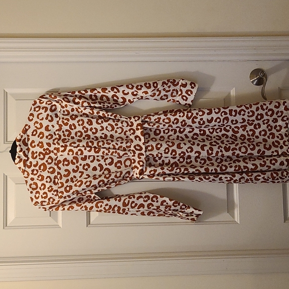 Layfayette 148 Animal Print Shirt Dress Size Small - Picture 2 of 6